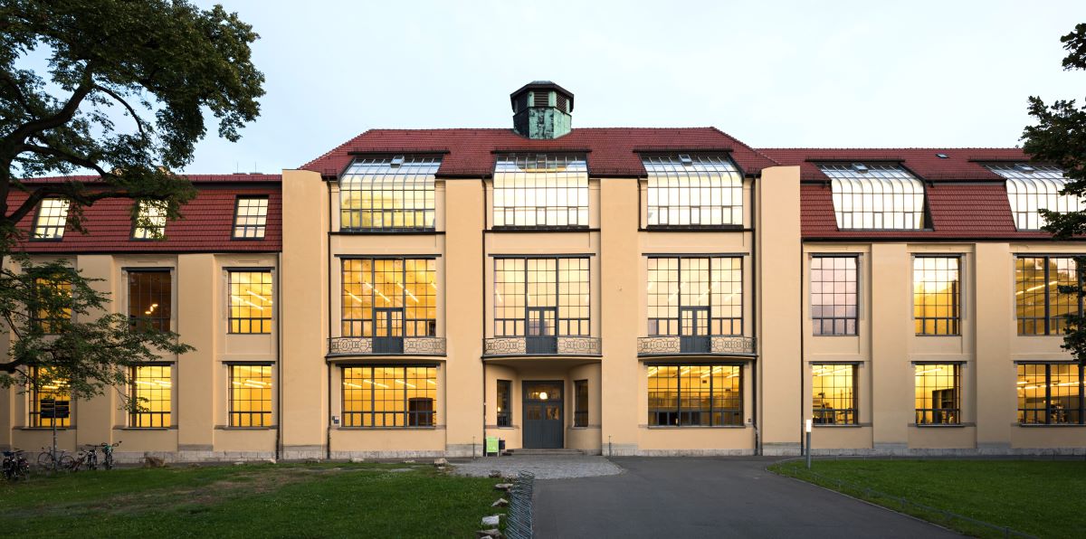 Main Building of Bauhaus-Universität Weimar at dawn
