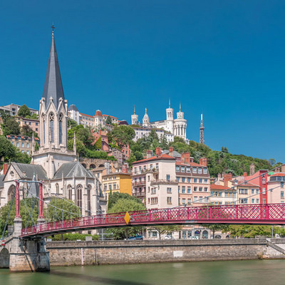 A Basilica on a hill in Romanesque and Byzantine architecture style in Lyon